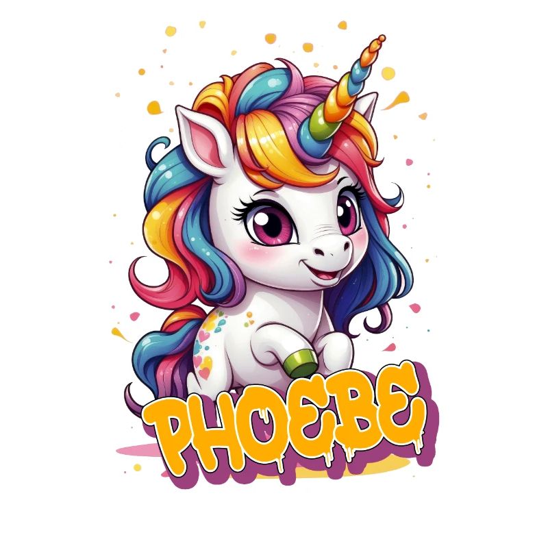 PHOEBE - Schöner Mädchen Name mit süßem Einhorn