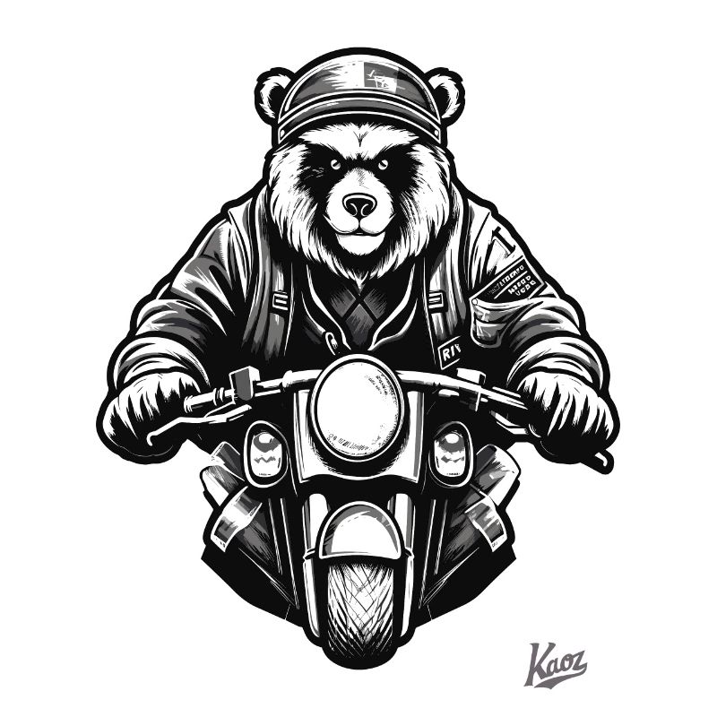 Cool Motorcycle Biker Bear
