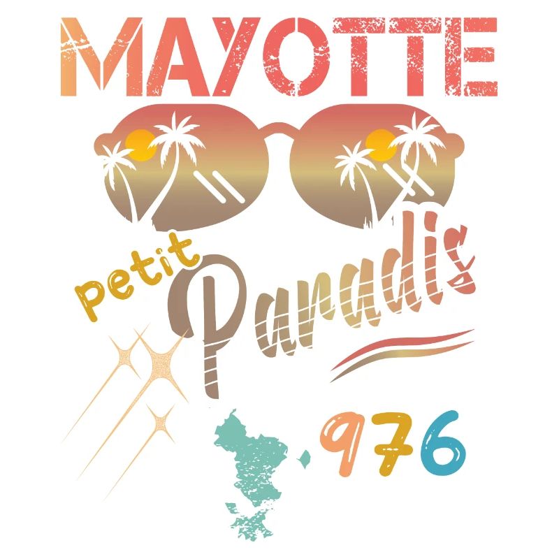 gift idea graphic design map of Mayotte 976