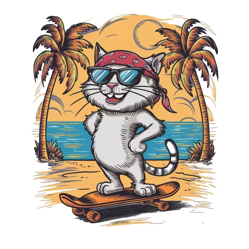 chat skate - chaton mignon et cool