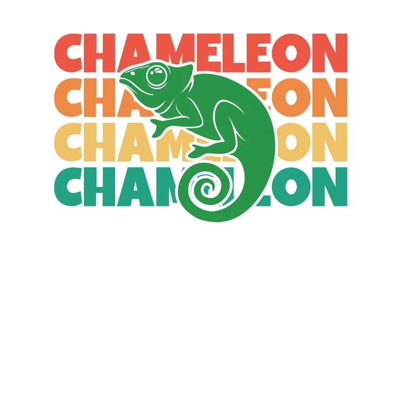 Chamäleon Retro Text Verschleierter Panther
