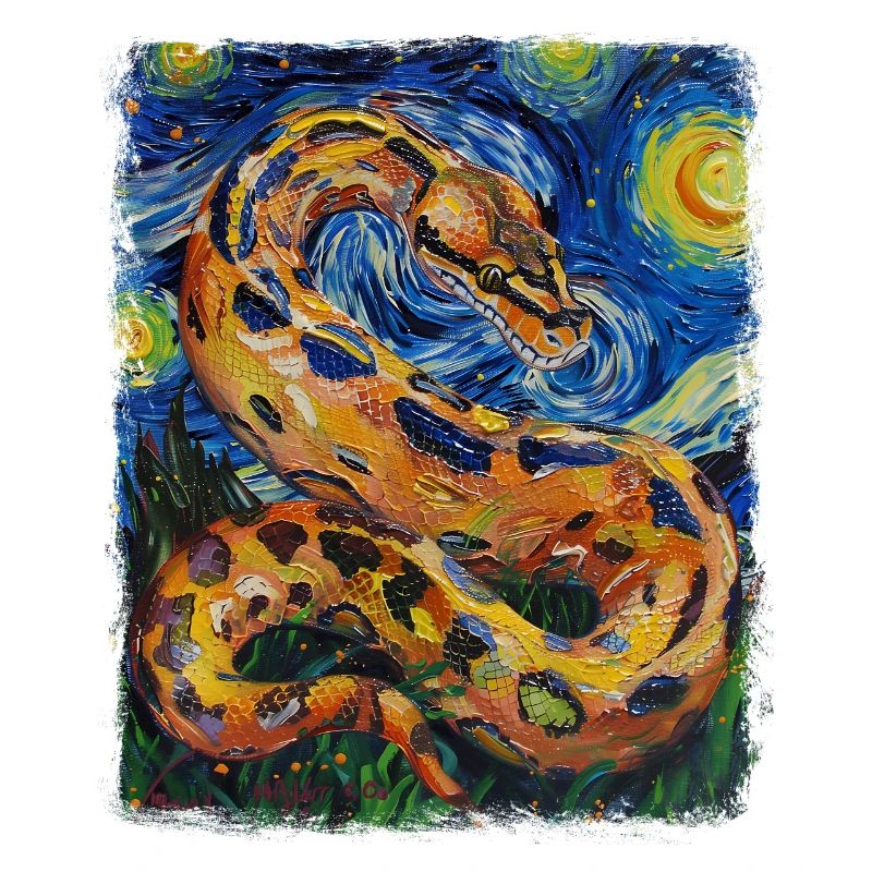 Peinture de nuit étoilée de serpent de python royal