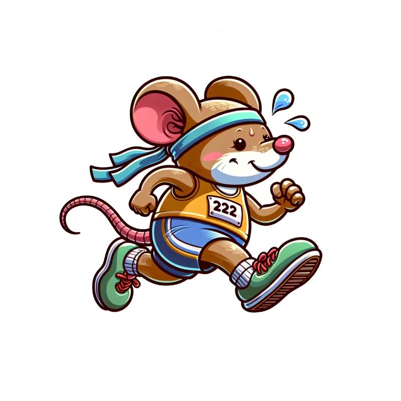 Cute Marathon Runner Mouse