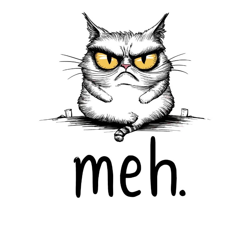 Chat sarcastique avec citation Meh