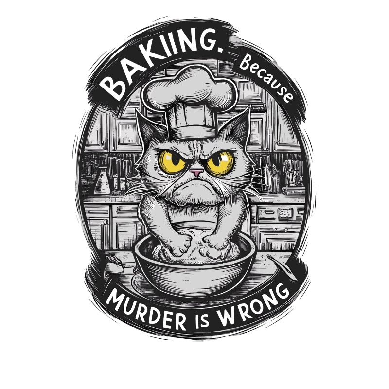 Baking Cat With Attitude Funny Chef
