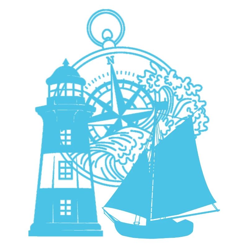 maritim Kompass Leuchtturm Segelschiff Schiff