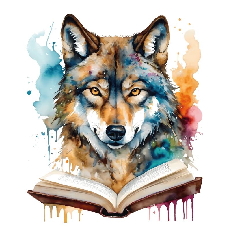 Livre de lecture loup Imprimé de conception animale colorée