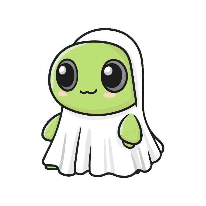 Turtle Halloween Comic Ghost