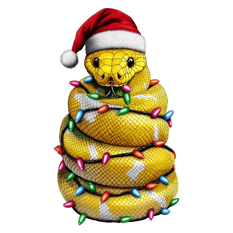 Ball Python Serpent Noël Chapeau Noël