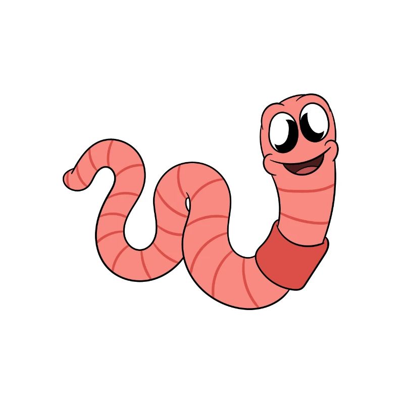 Mignon ver drôle vers de terre vers de terre