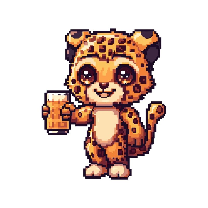 Leopard Pixel Bier