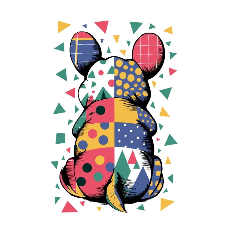 Bunter Geometrischer Tiermuster Patchwork-Look