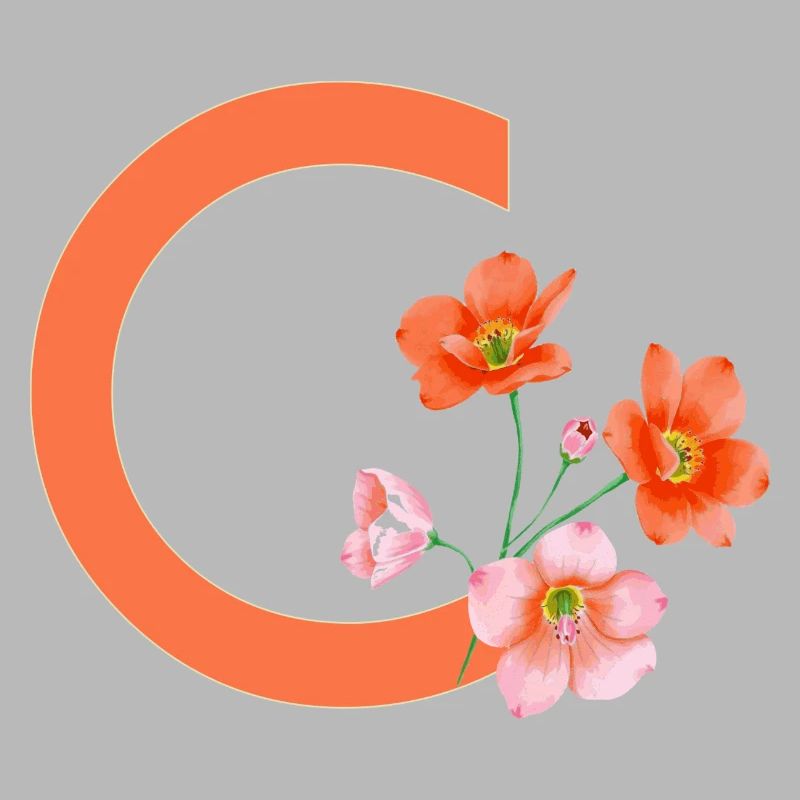 C mit Blumen