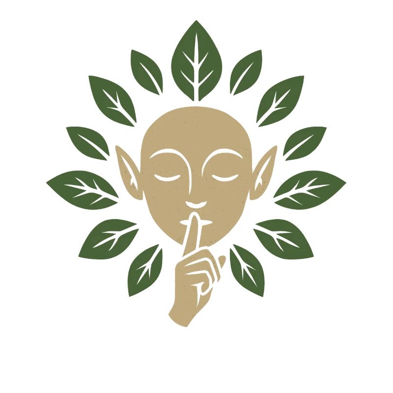 Elfin silence surrounded with leaves