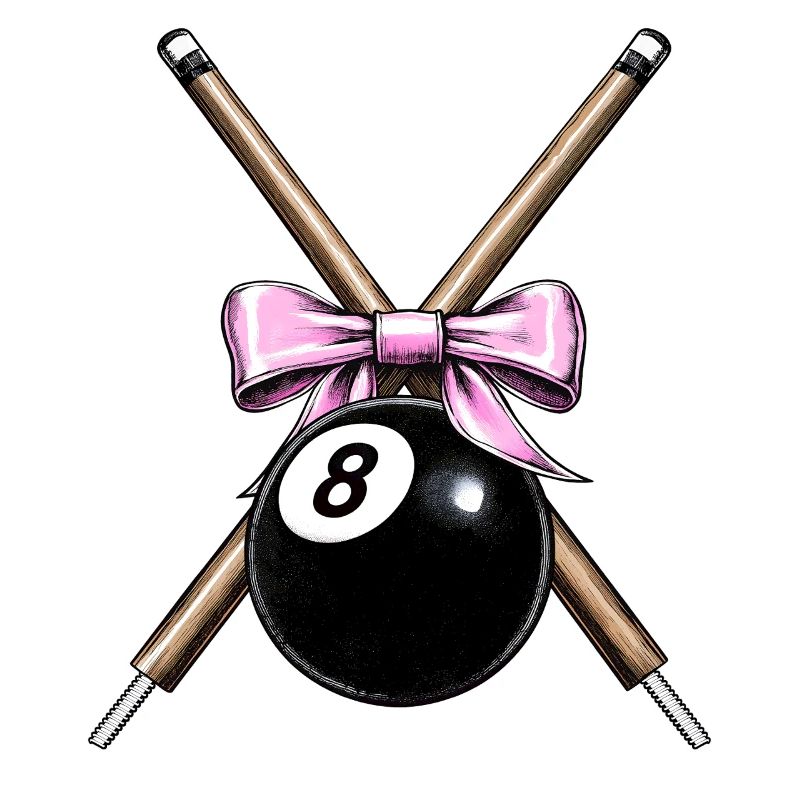 Coquette Bow Billard Pool Ball Queue Mädchen Mom