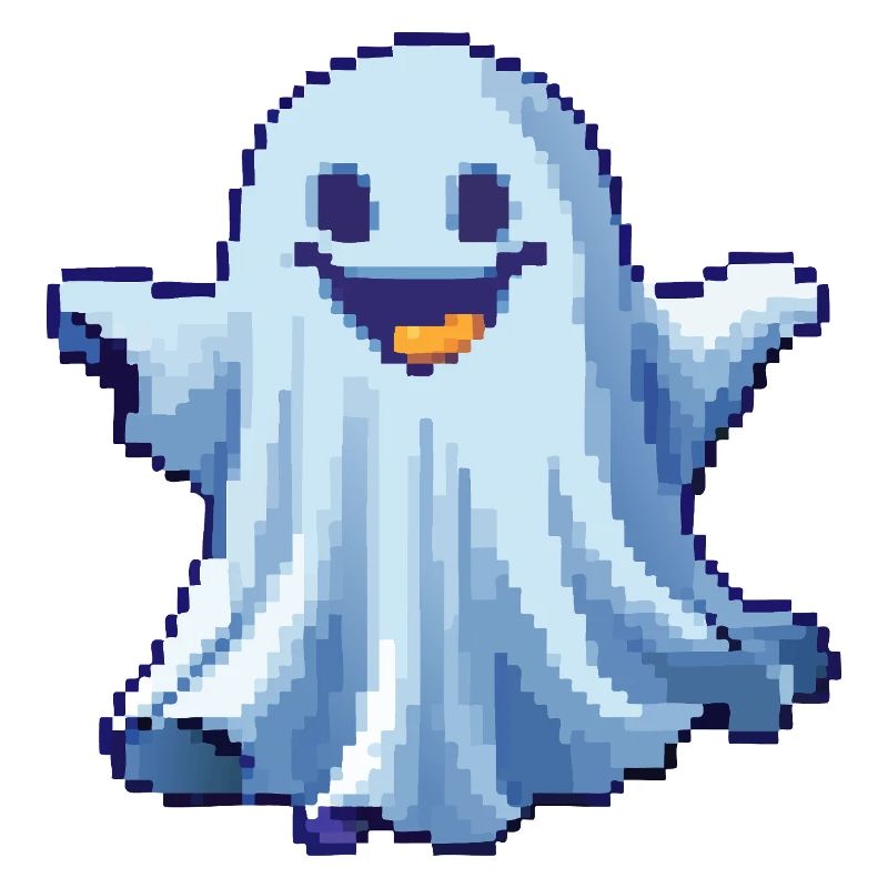 Pixel Ghost: Pixelated Friendly Spirit