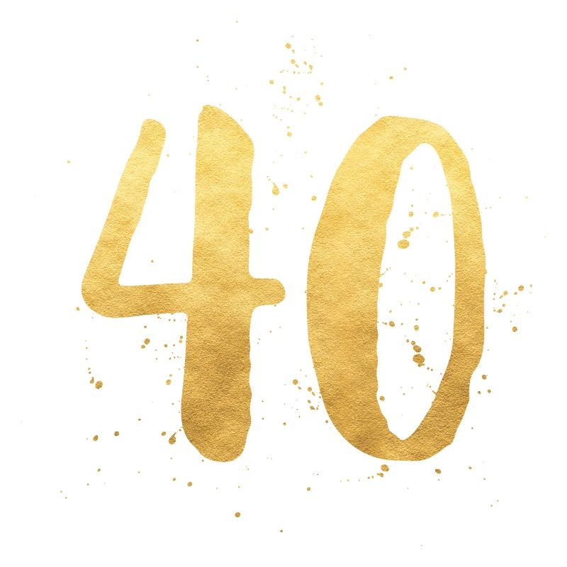 40 gold runder Geburtstag vierzig