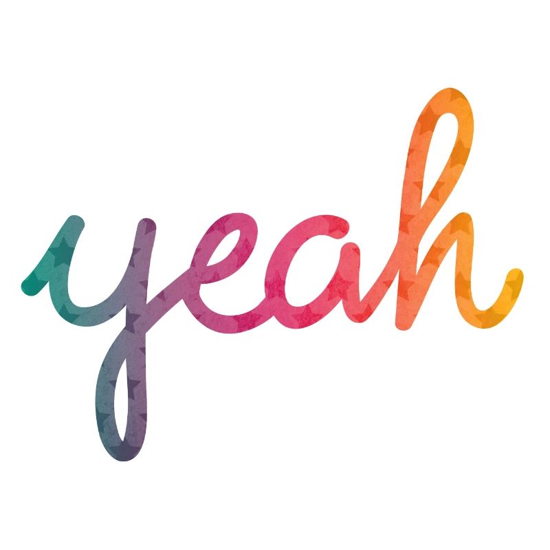 Yeah Typografie Regenbogen