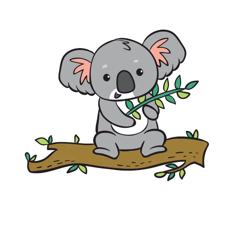 Koala - avec eucalyptus sur arbre