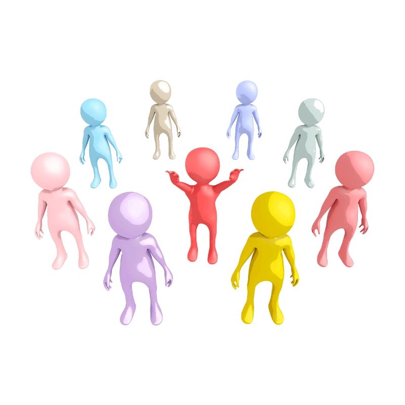 Group with 3D figures