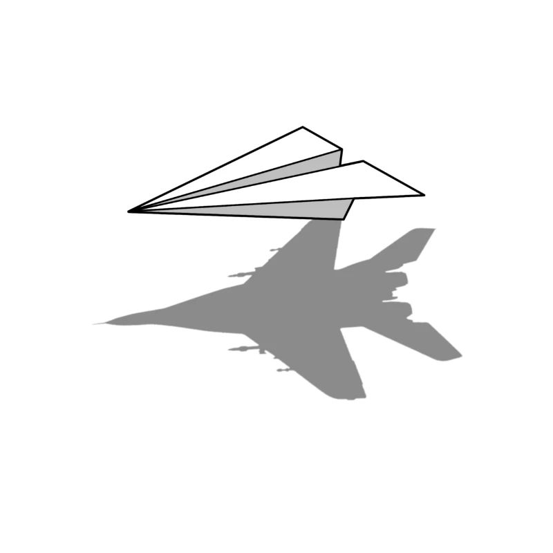 Shadow paper airplane