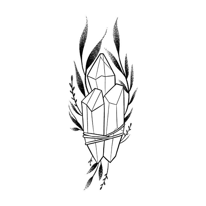 Dotwork floral crystal