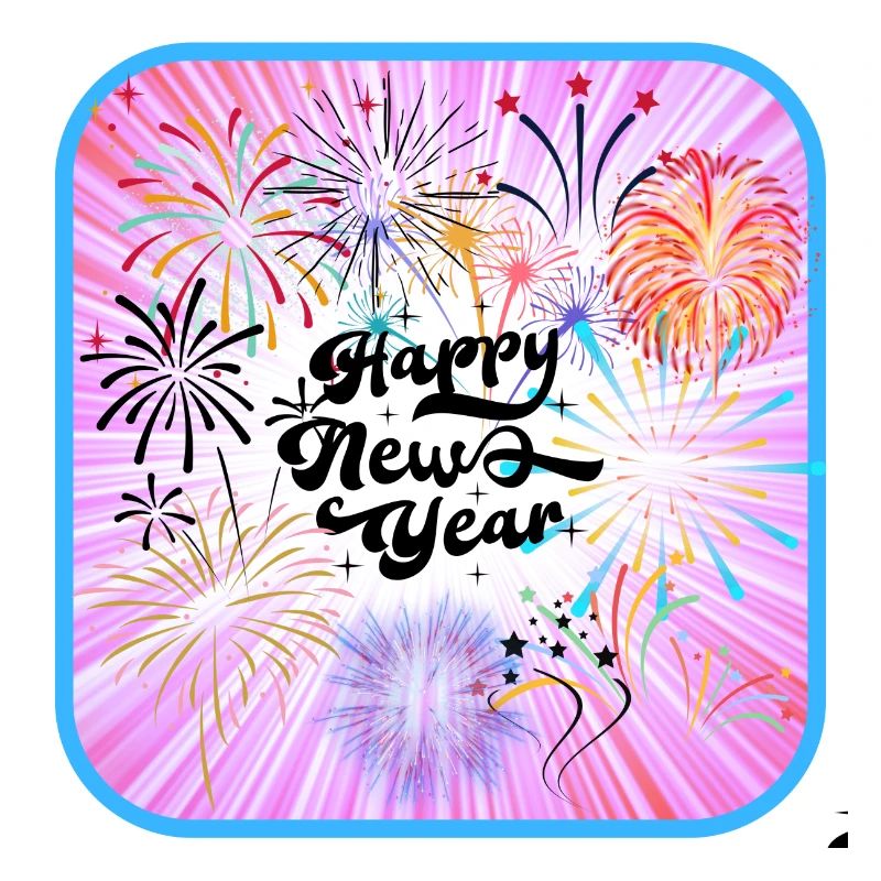 Bonne année, thème coloré.