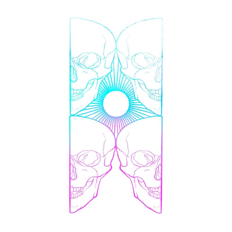 Skull art sun color lining work