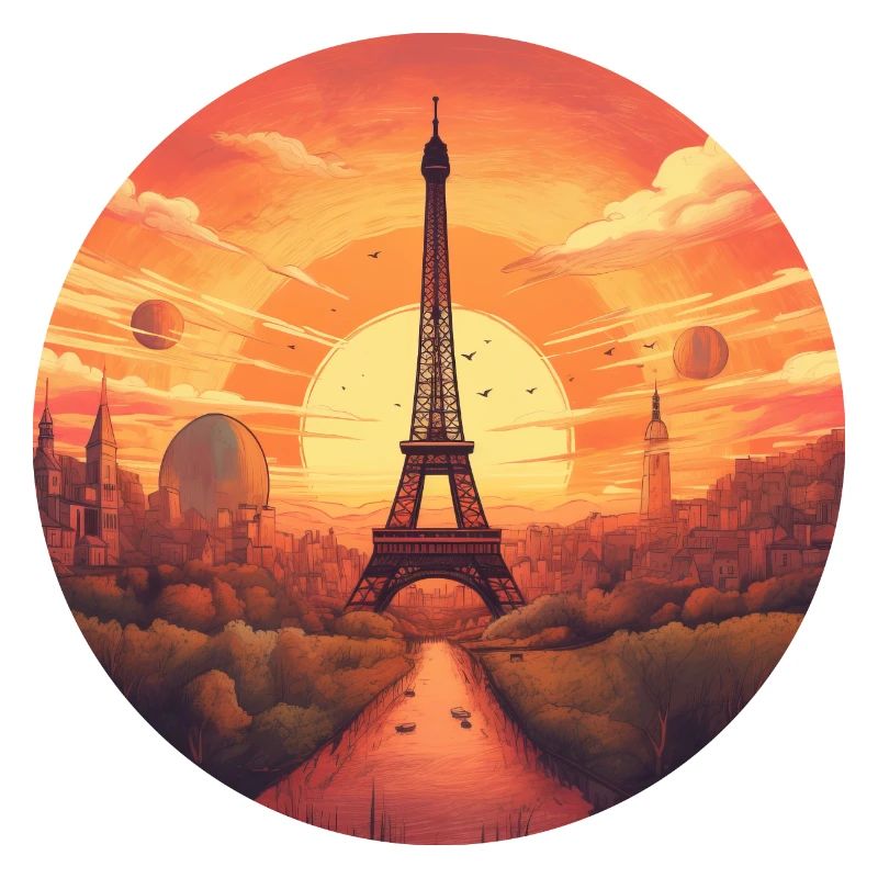 Paris Eiffel Tower at sunset