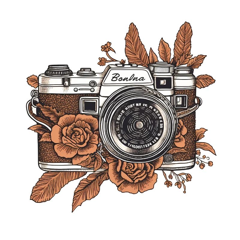 Cool vintage rétro caméra style boho marron
