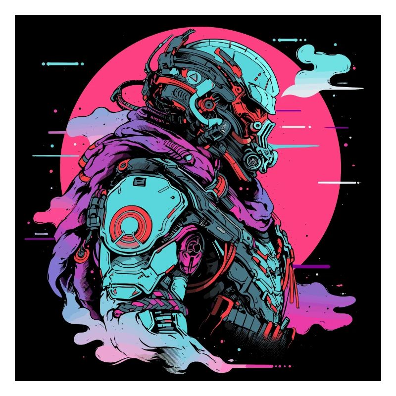 Futuristic Samurai Warrior Pop Art Cop