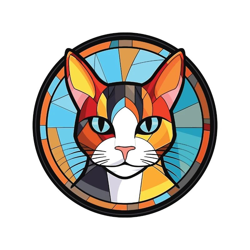 Dessin animé d’aquarelle colorée de chat Bobtail japonais
