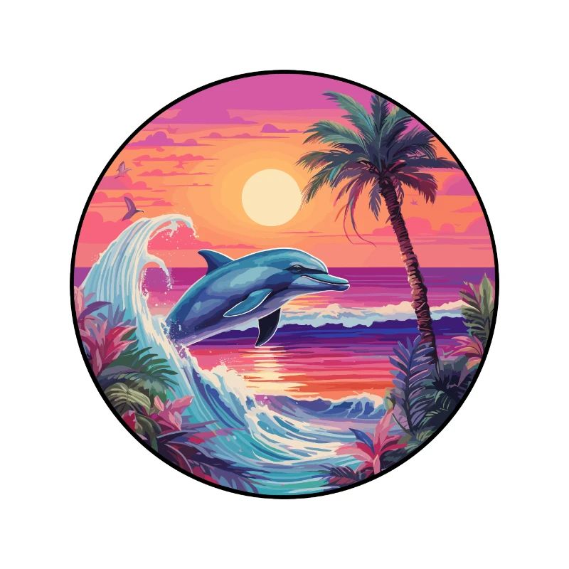 Delfin buntes Aquarell Cartoon Kawaii Tier