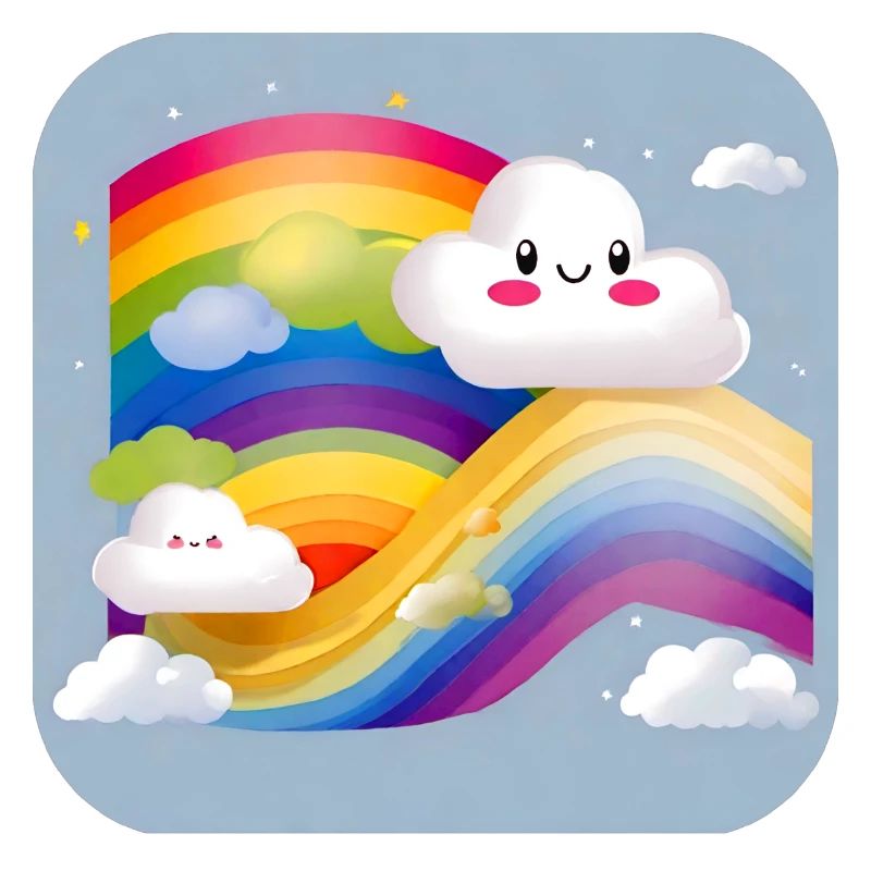 Cute clouds with rainbow