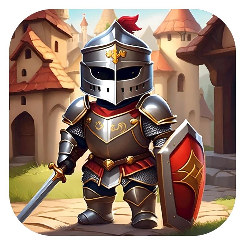 Cute knight in comic book style
