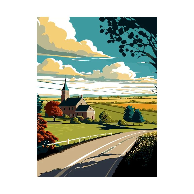 Affiche de voyage du comté de Lancaster en Pennsylvanie