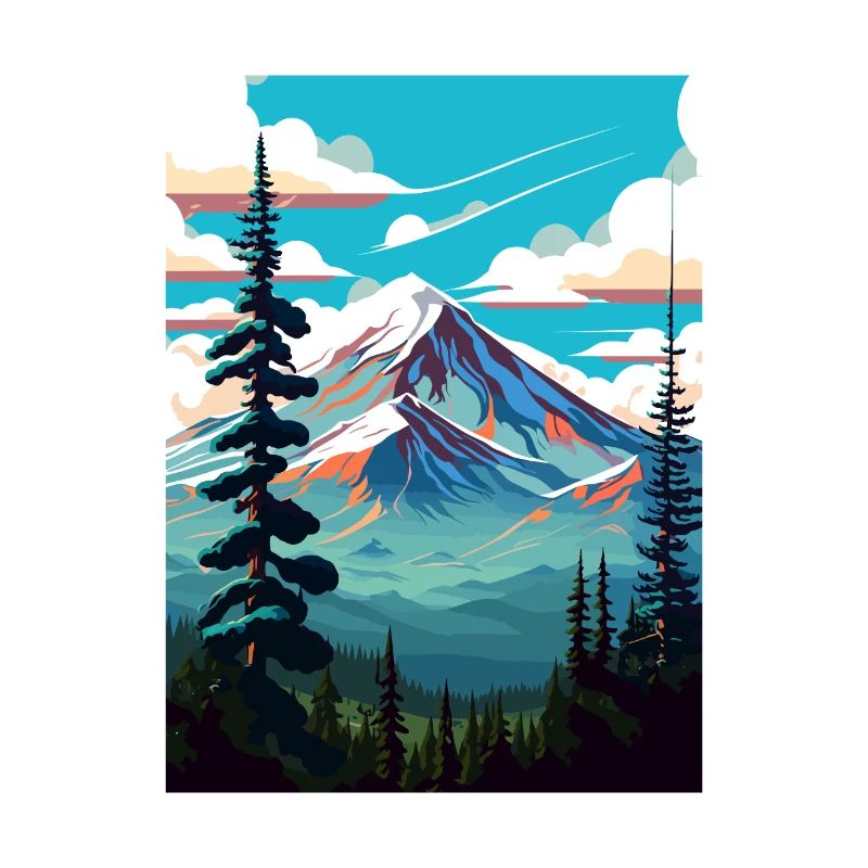 Affiche de voyage dans la forêt nationale de Shasta Trinity