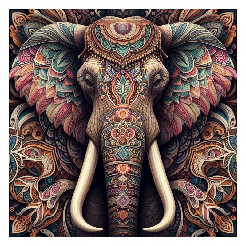 Éléphant décoré