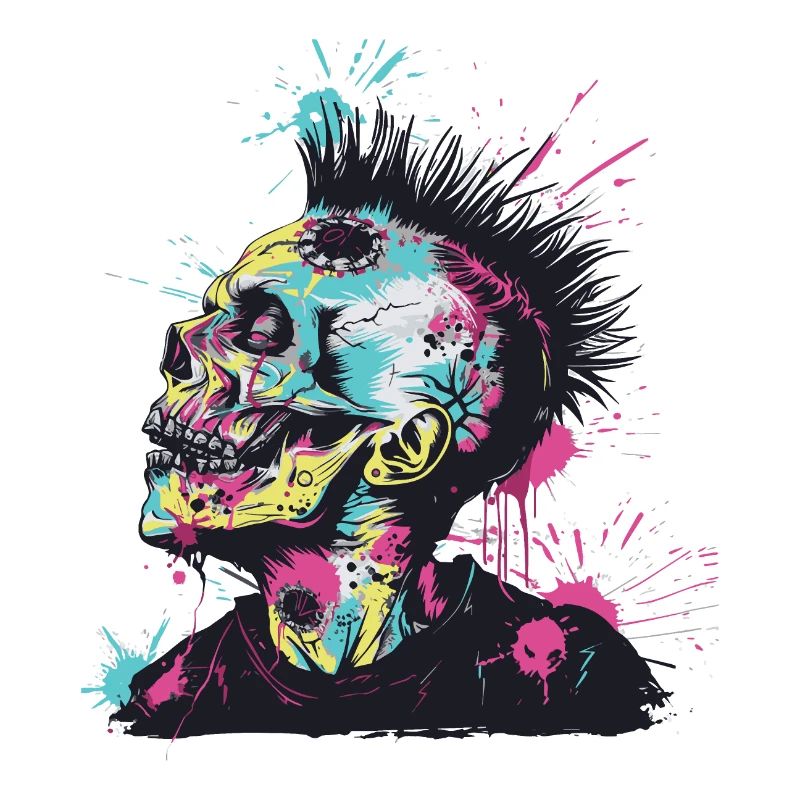 Horror Punk Zombie Mohawk