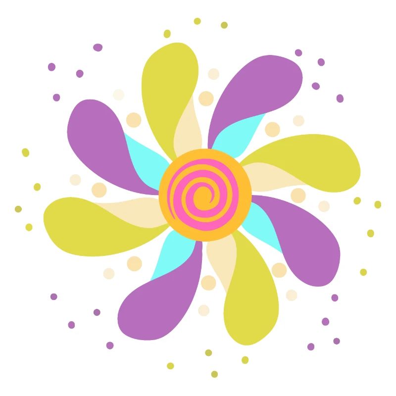 Fleur Psychédélique Colorée