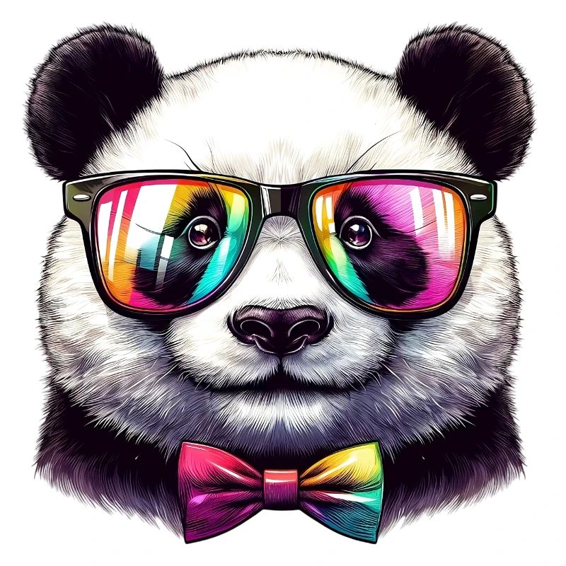Panda mit Brille und Fliege
