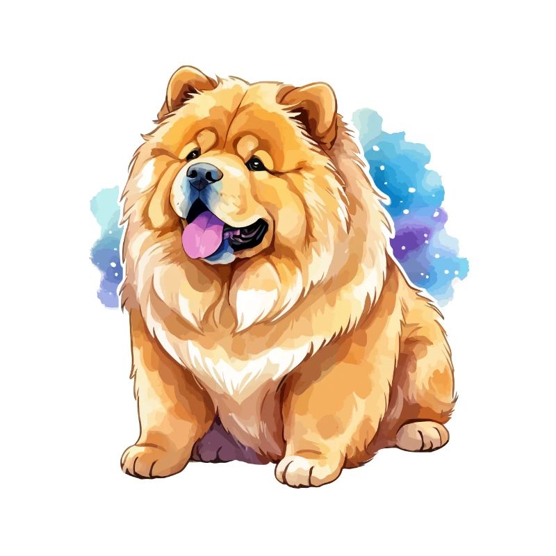 Chow Chow Wasserfarben