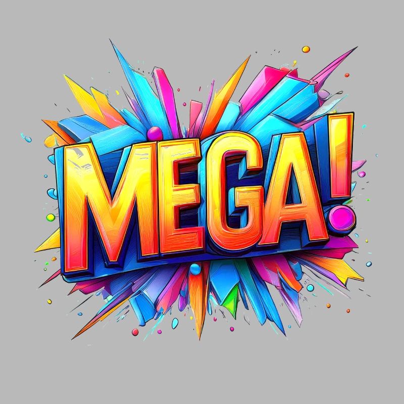méga texte 3d coloré