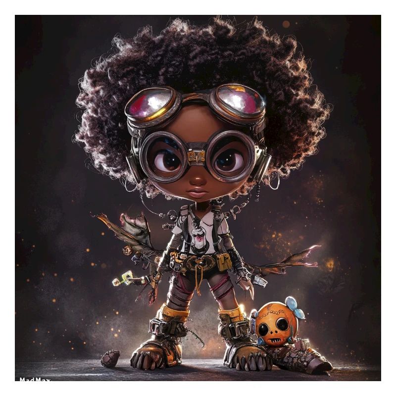  exploratrice Afro Steampunk