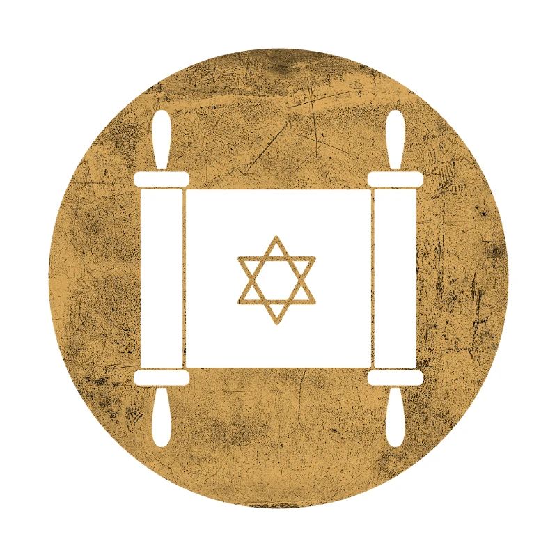 Torah scroll in a golden circle