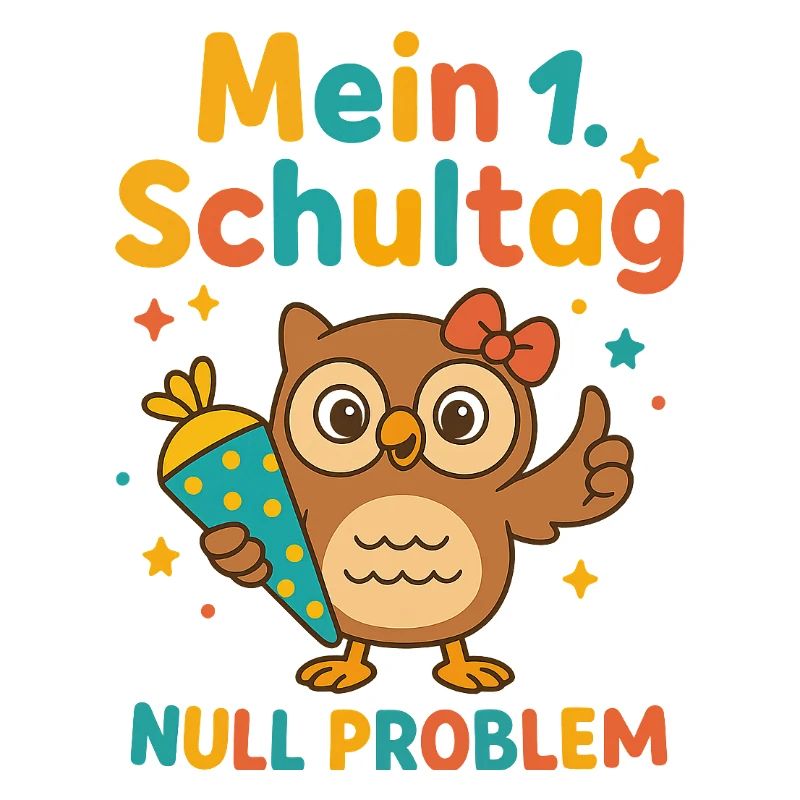 Mein 1. Schultag | Eule mit Schultüte & Schleife