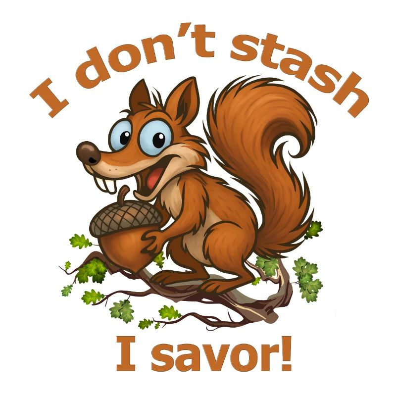 Verspieltes Eichhörnchen mit Eichel-Design