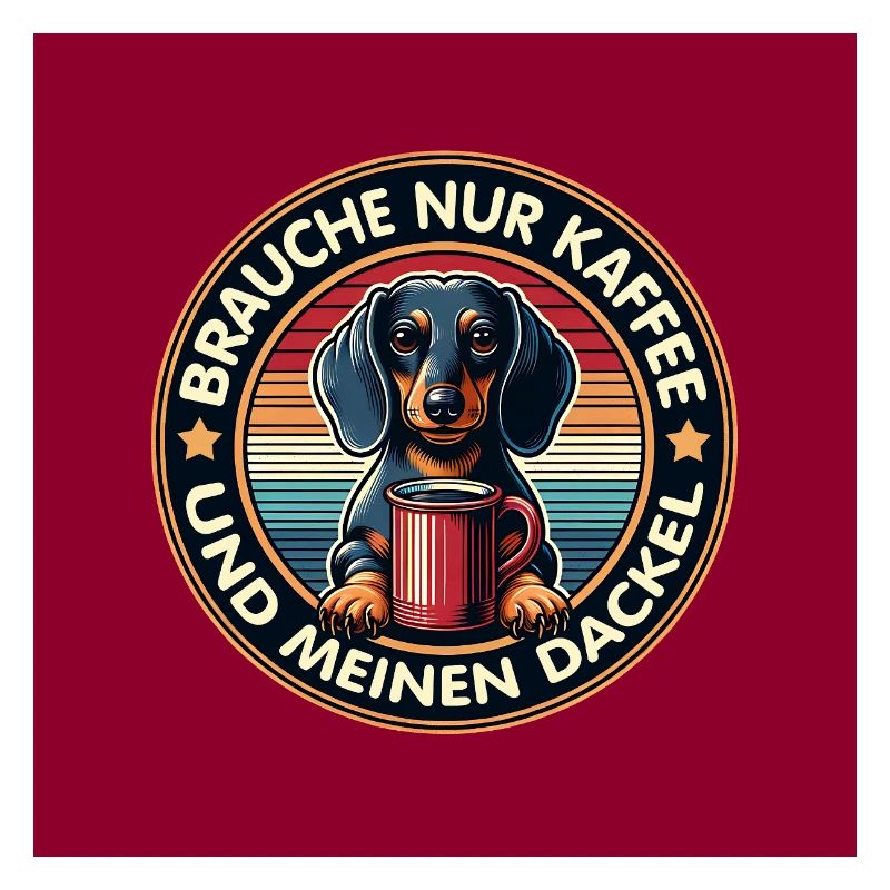 Hunde-Design Dackel mit Kaffeetasse