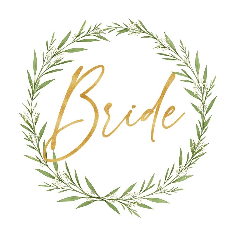 Elegantes Team Bride - Design mit Lorbeerkranz
