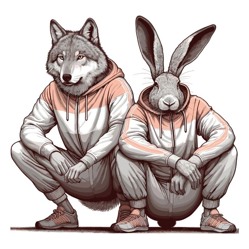 Slavic Squat Russian Squat Hare and Wolf Gift
